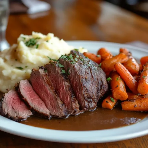 Venison roast recipe with mashed potatoes and carrots