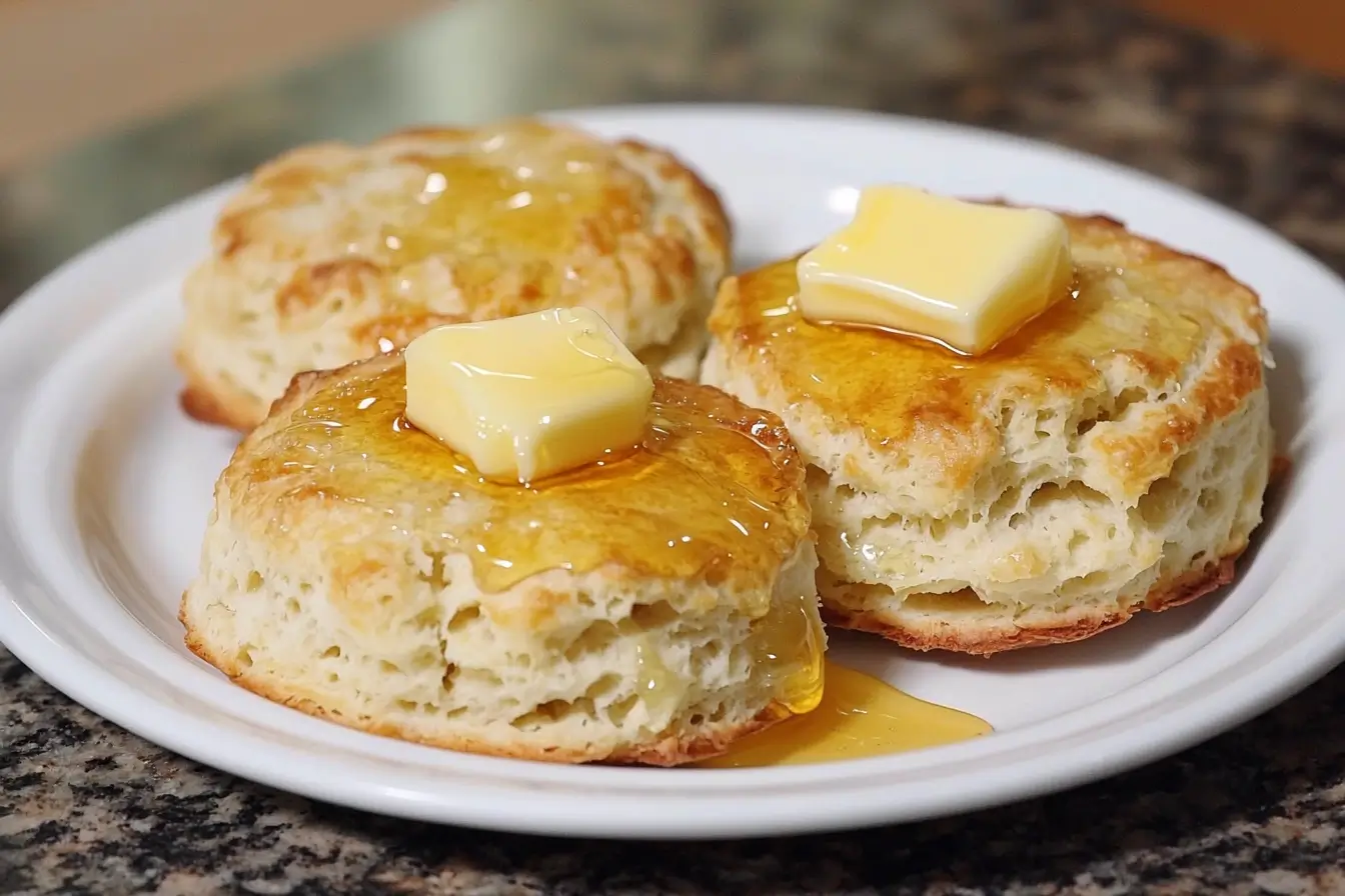 Delicious 3 ingredient biscuit recipe with butter and honey