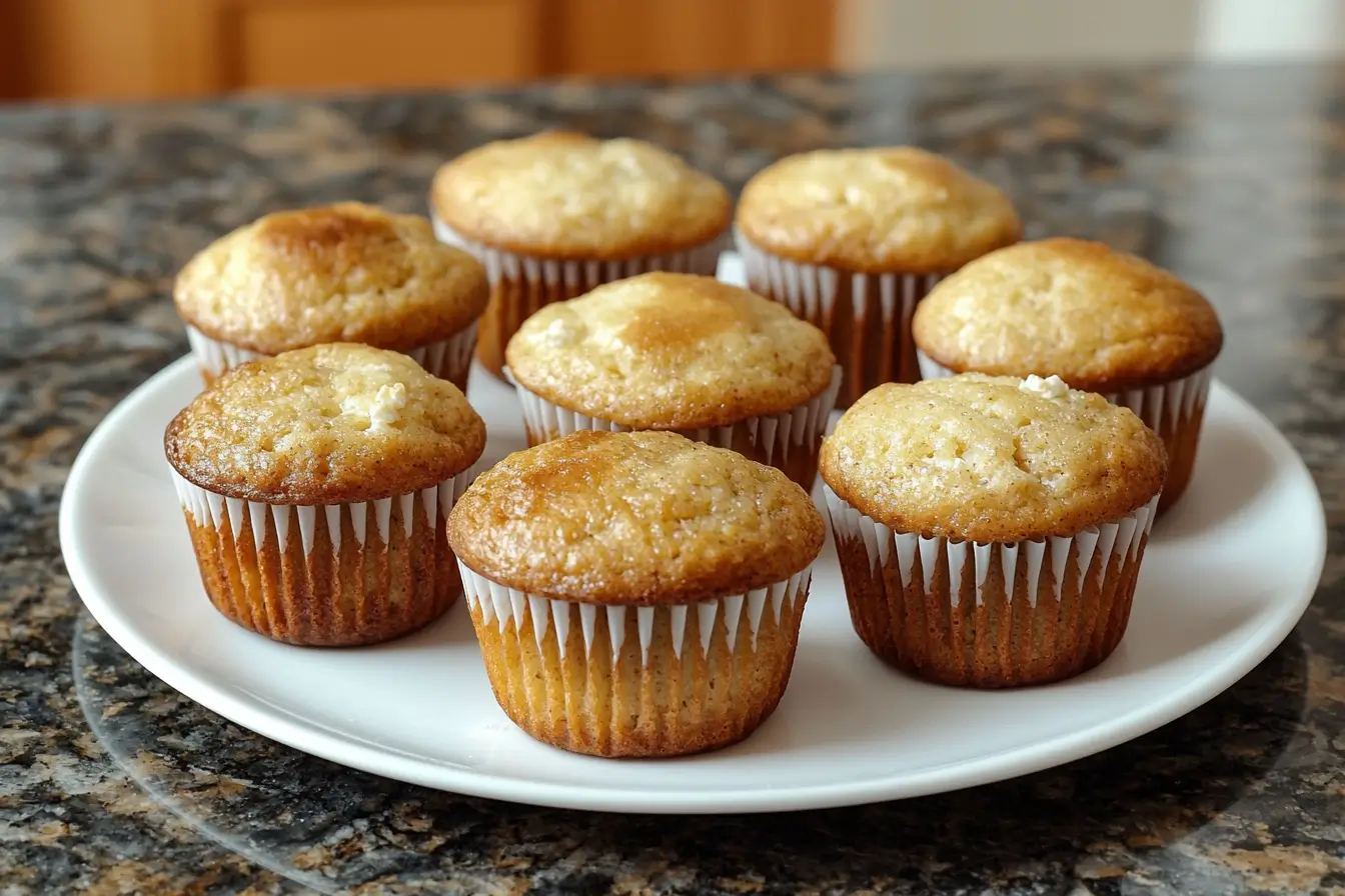 Delicious freshly baked cottage cheese muffins.